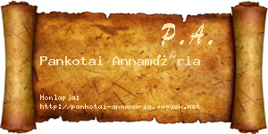 Pankotai Annamária névjegykártya